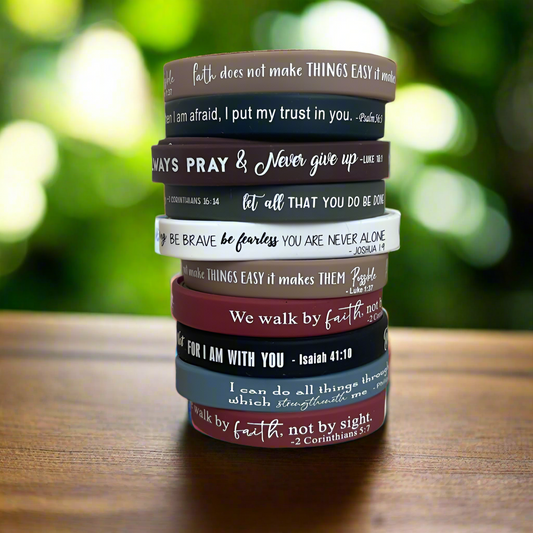 Inspirational Bible Verse Wristbands 36-Pack