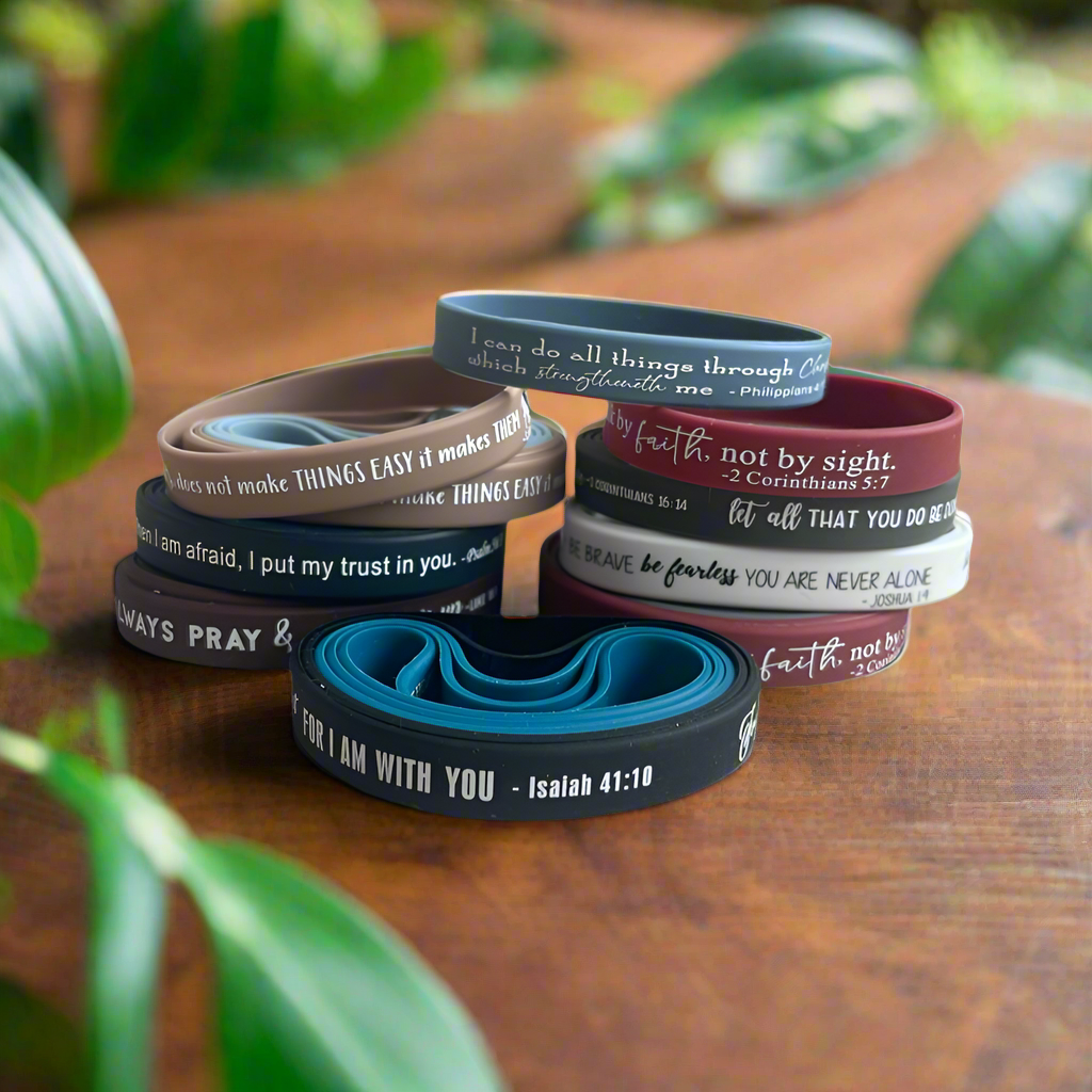 Inspirational Bible Verse Wristbands 36-Pack