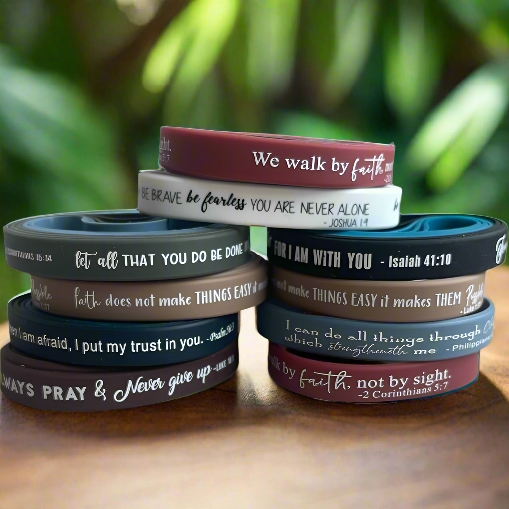 Inspirational Bible Verse Wristbands 36-Pack