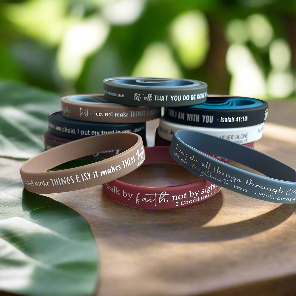 Inspirational Bible Verse Wristbands 36-Pack