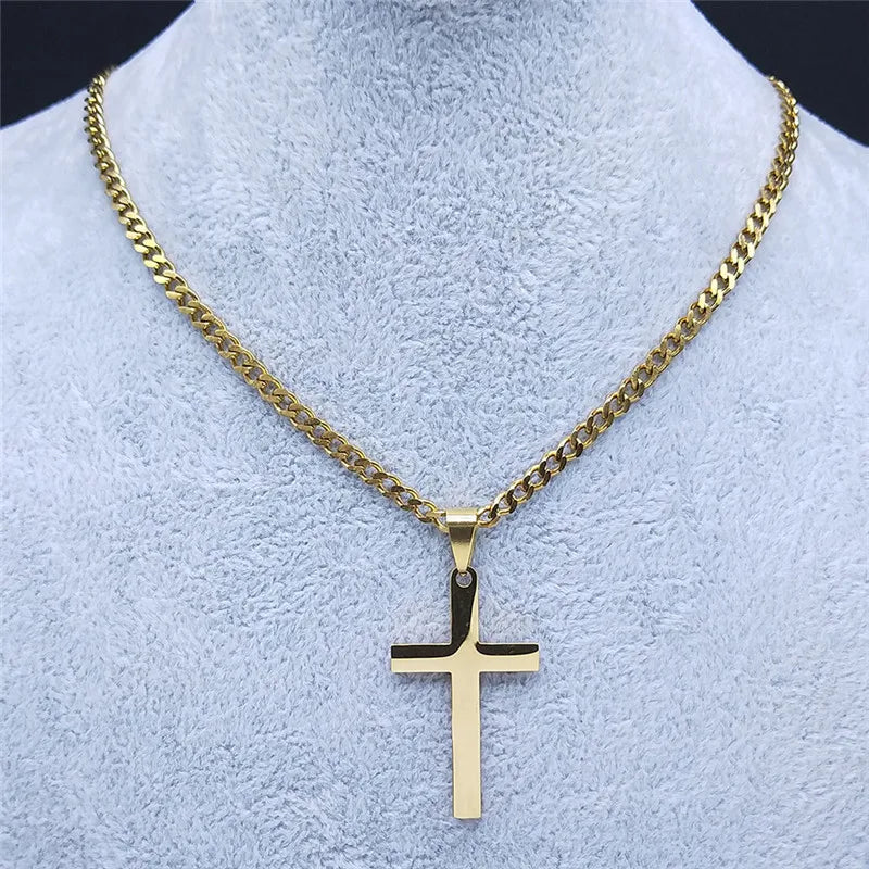 Golden Salvation Jesus Cross Necklace