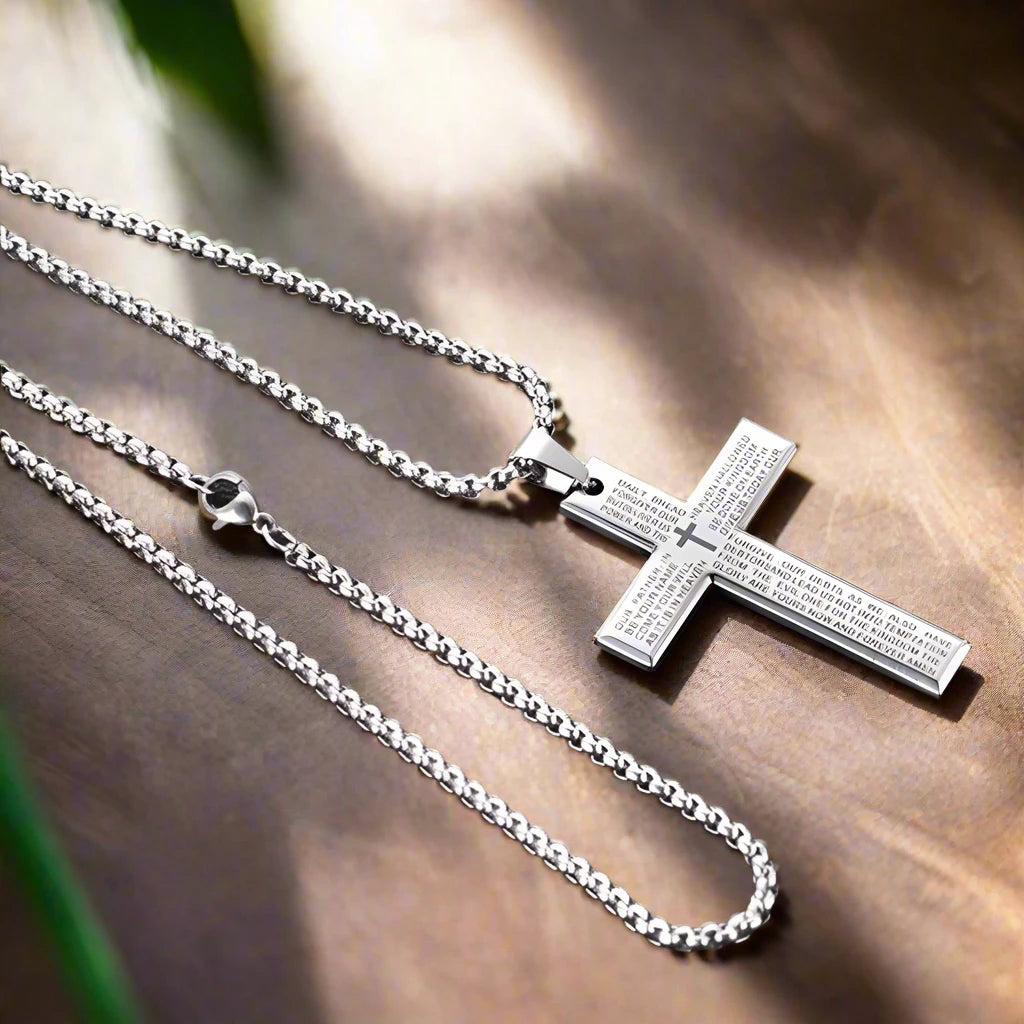 Lord's Prayer Cross Necklace