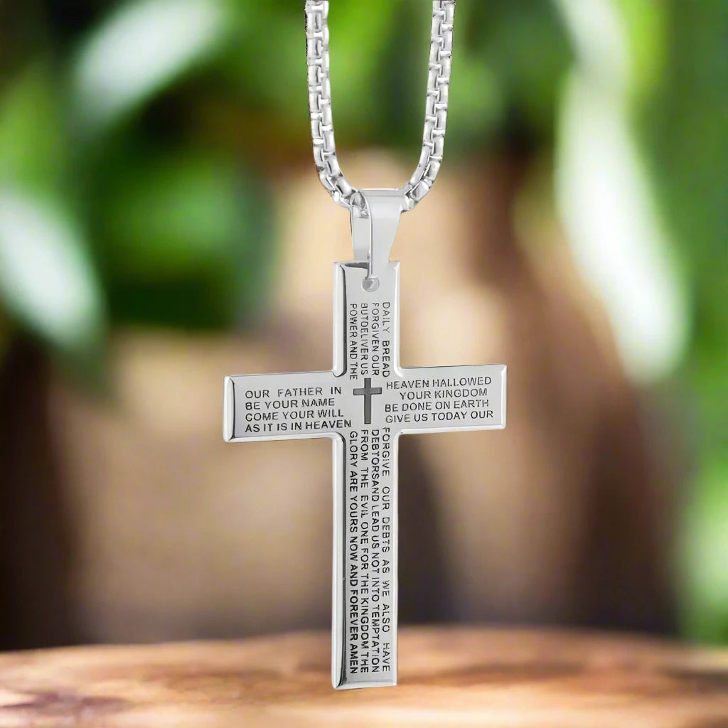 Lord's Prayer Cross Necklace