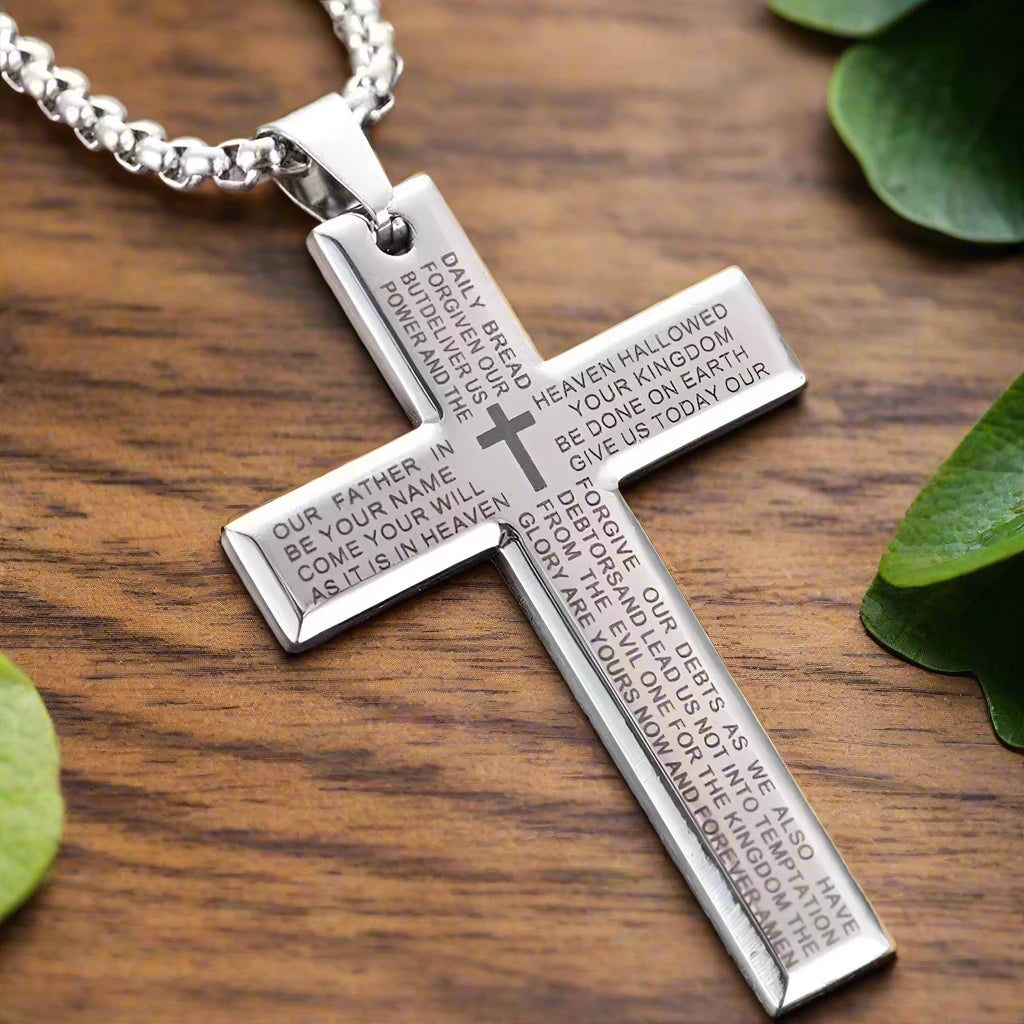 Lord's Prayer Cross Necklace