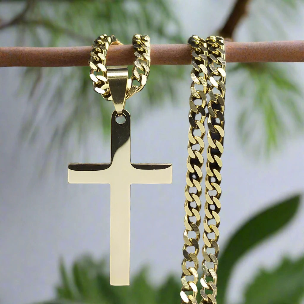 Golden Salvation Jesus Cross Necklace