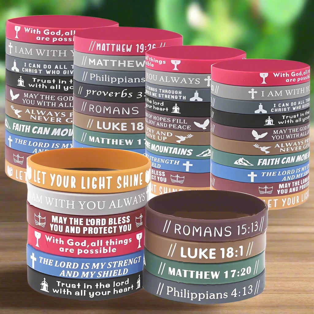 Bible Verse Wristbands – 40 Pack