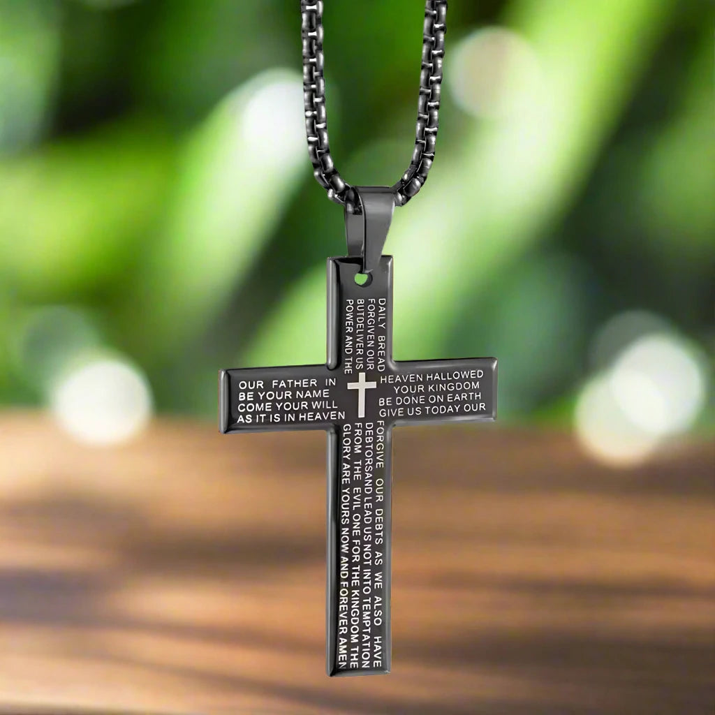 Lord's Prayer Cross Necklace