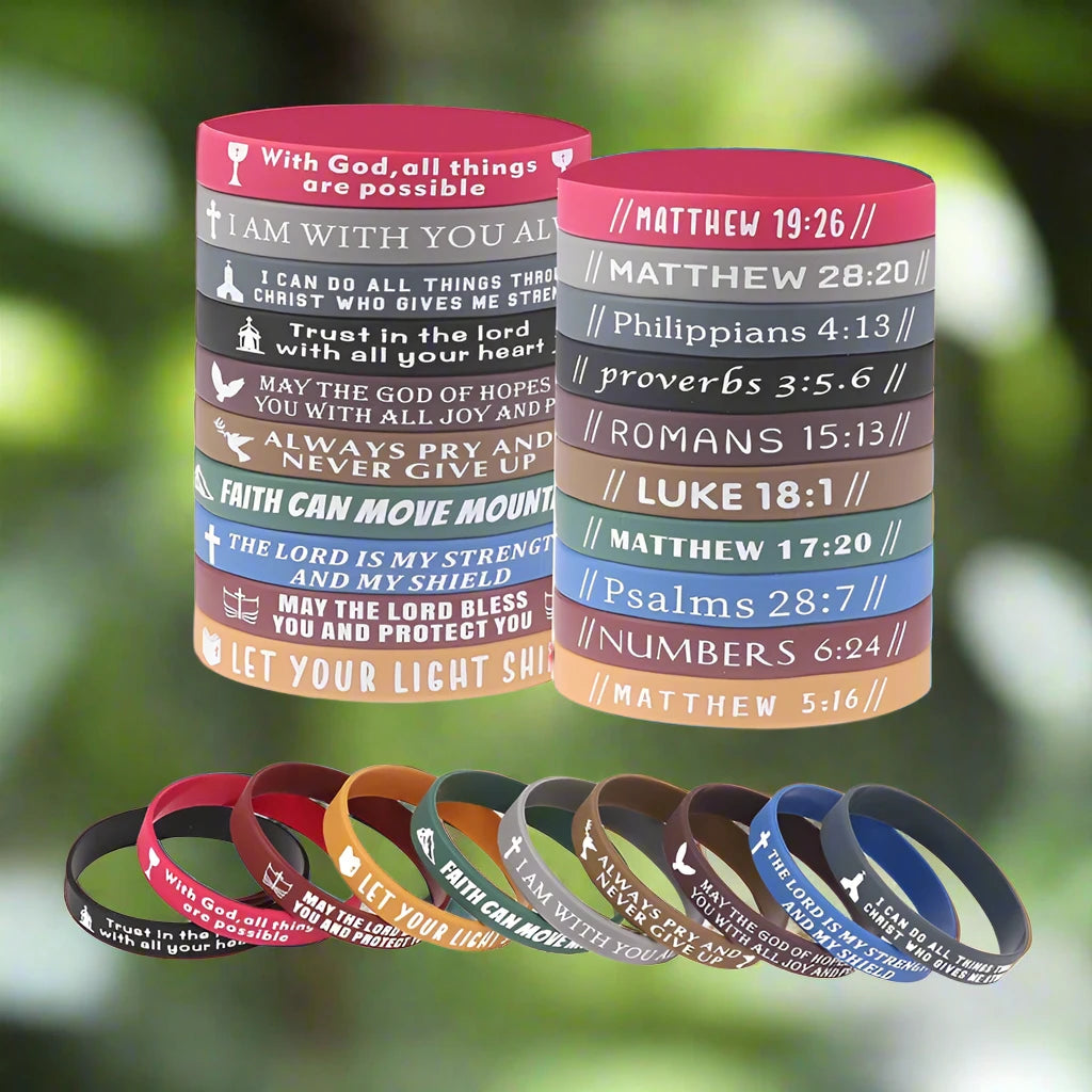 Bible Verse Wristbands – 40 Pack