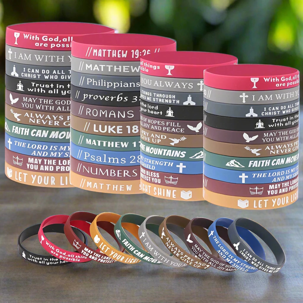 Bible Verse Wristbands – 40 Pack