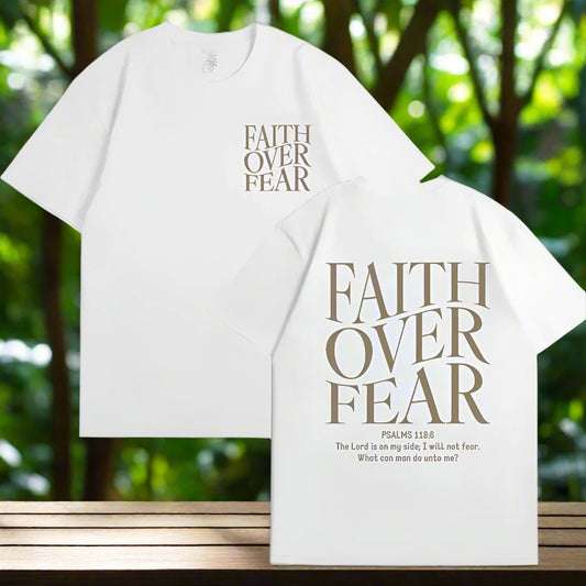 Grace Revived’s "Faith Over Fear" Christian Women’s T-Shirt