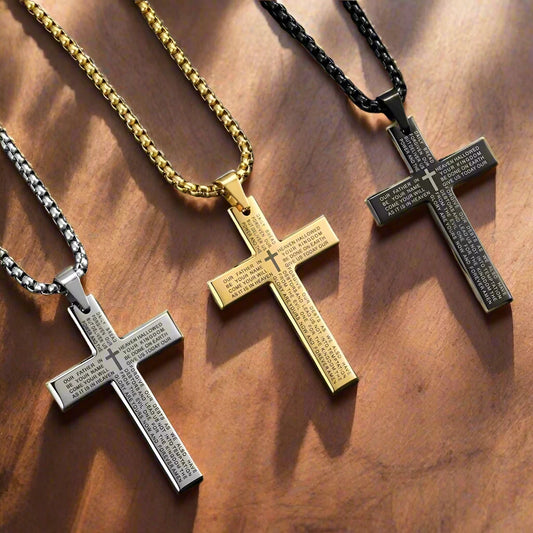 Lord's Prayer Cross Necklace