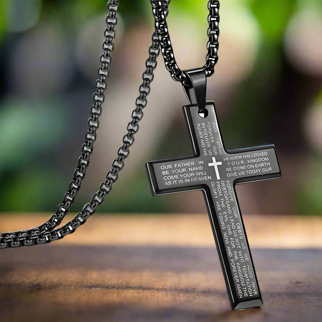 Lord's Prayer Cross Necklace