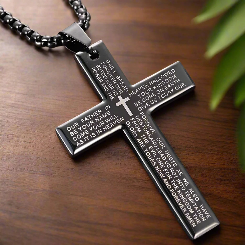 Lord's Prayer Cross Necklace