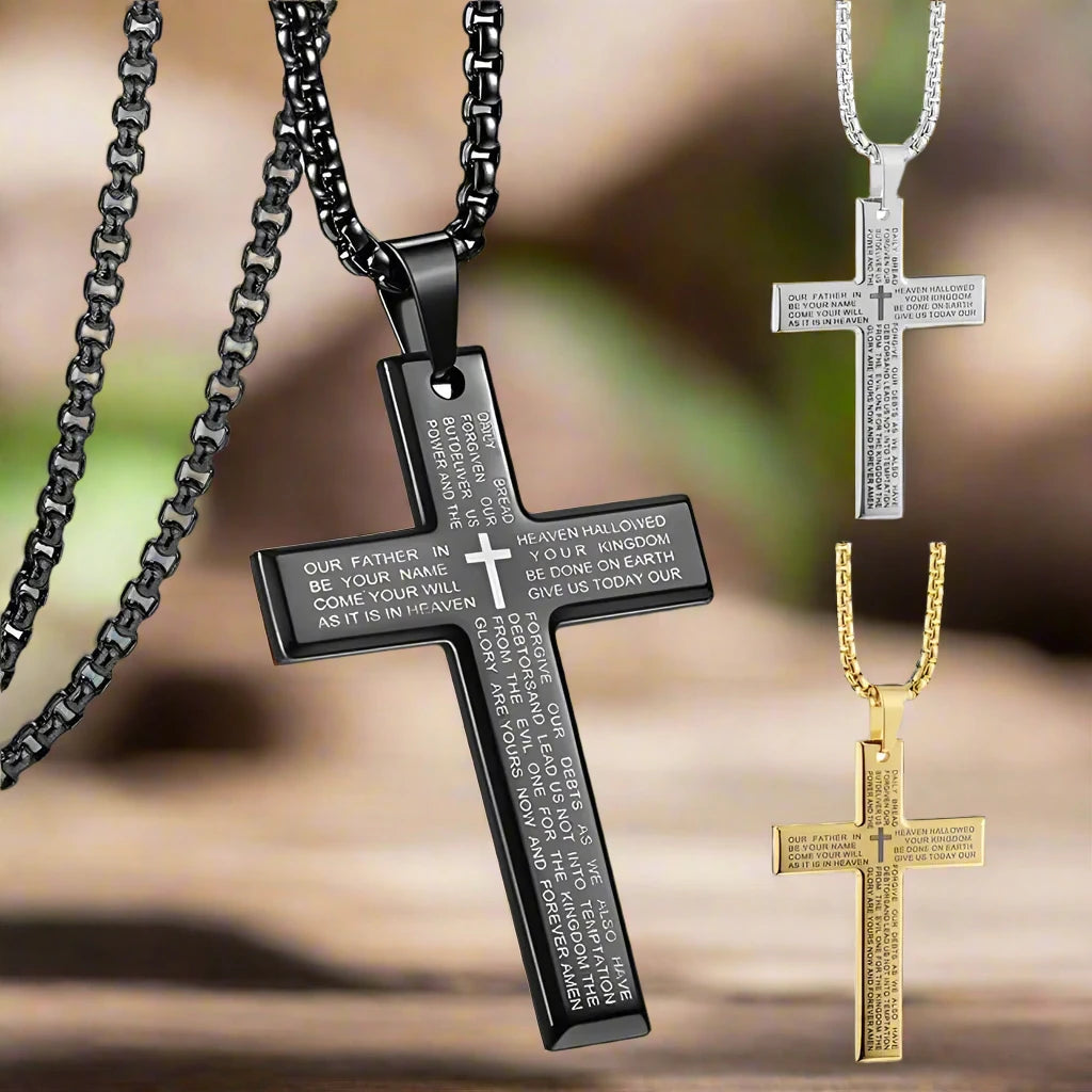 Lord's Prayer Cross Necklace